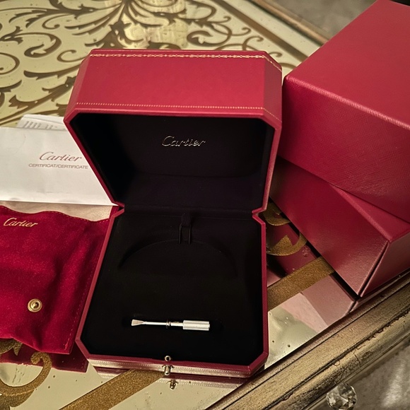 100% Authentic Cartier 18K White Gold Bracelet Size: 16 Classic Model - Picture 9 of 11